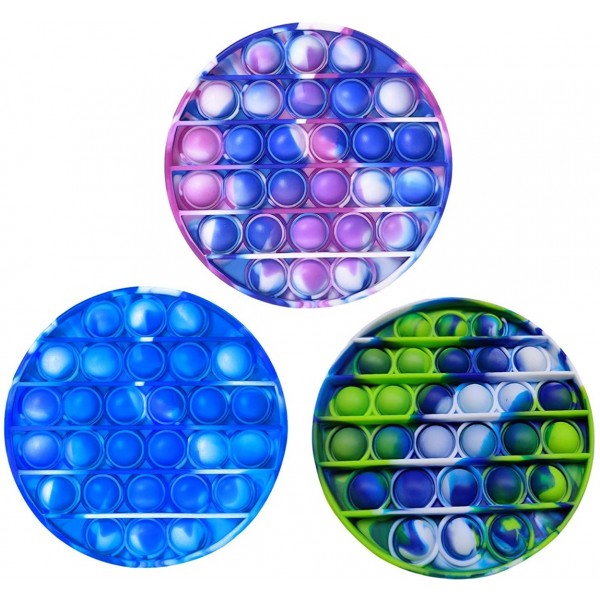 3PCS Silicone Tie-dye Push pop Bubble Fidget Toy, ...