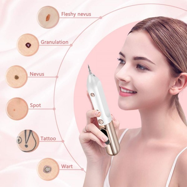  Portable Beauty Equipment Skin Tag Remover pen,Multi Speed Level Adjustable Home Usage,skin tag removal device USB Charging -Gold