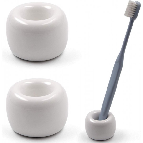  Mini Ceramics Handmade Couple Toothbrush Holder S...