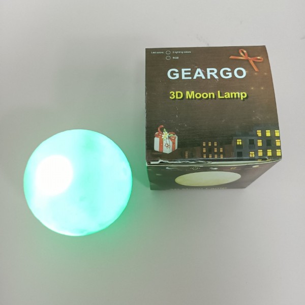 GEARGO Electric night lights 7.9 inch 3D Printing LED 3 Colors Moon Night Light