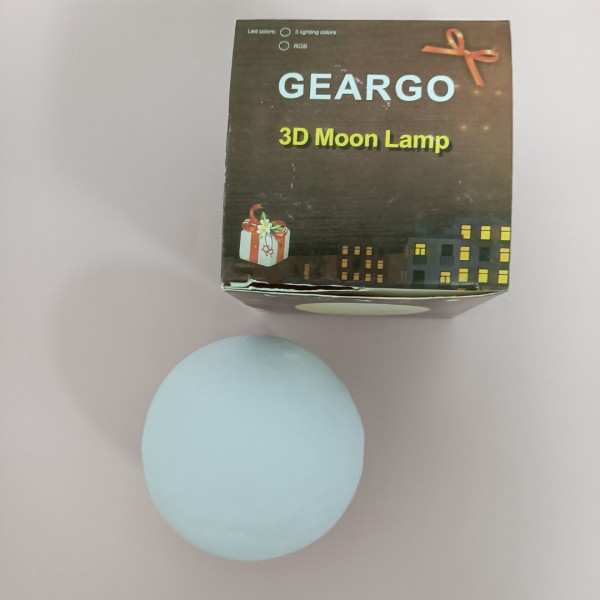 GEARGO Electric night lights 7.9 inch 3D Printing LED 3 Colors Moon Night Light