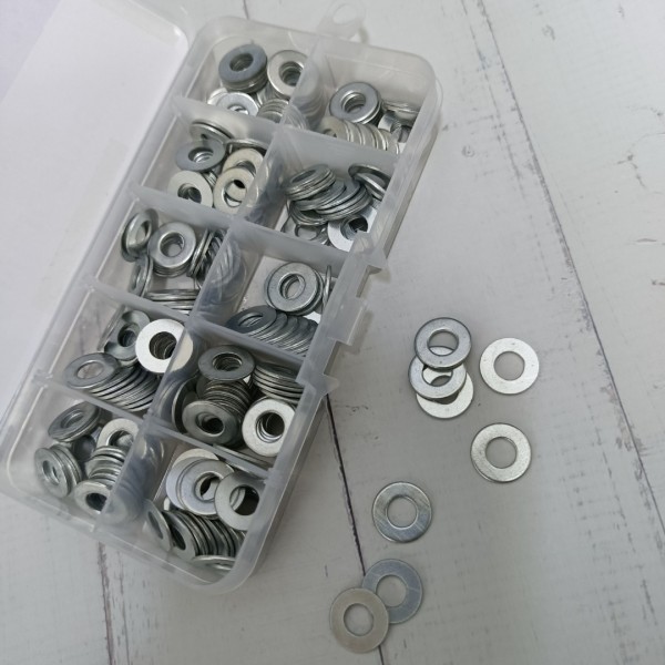 ANLicome metal shims, 270PCS flat washers for screws, 304 stainless steel metric washers