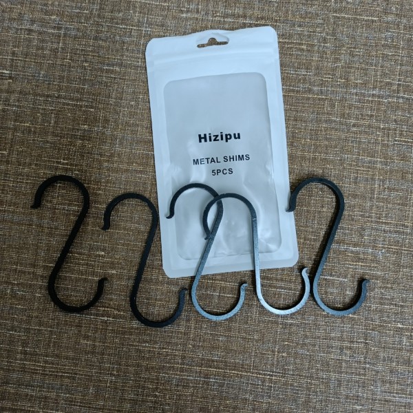 Hizipu metal hooks, 5Pack Aluminum S Shaped Hooks, Matte Finish S Hooks