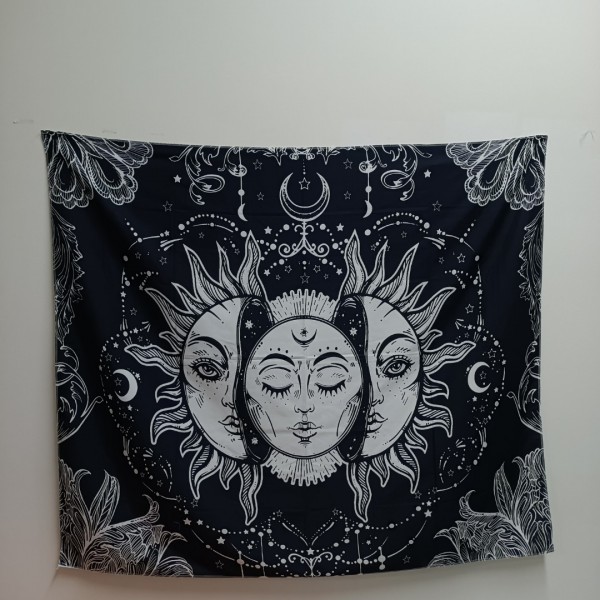 Gephbow Wall hangings of textile, Sun and Moon Psychedelic Small Wall Tapestry