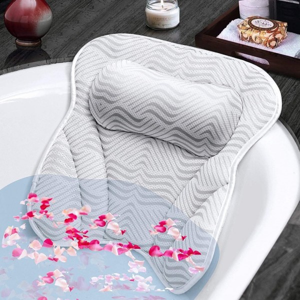 Bath Pillow for Tub, Bathtub Pillow with Neck Shou...