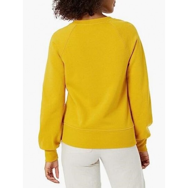 Women's Classic-Fit Gathered Long-Sleeve Crewneck Sweatshirt