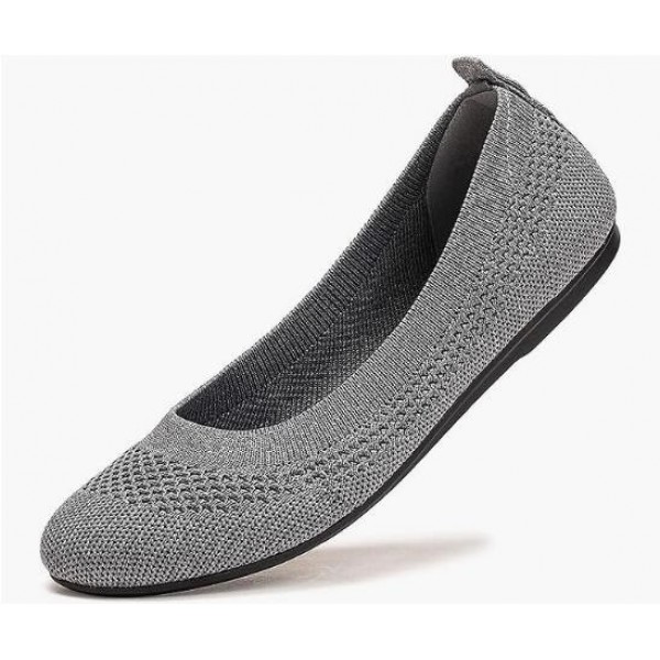 Ballet Flats for Women Soft Slip On Flat Shoes Knit Round Toe Work Flat Mesh Woman Walking Shoes Comfortable Casual