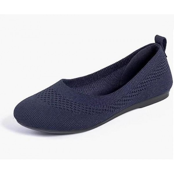 Ballet Flats for Women Soft Slip On Flat Shoes Knit Round Toe Work Flat Mesh Woman Walking Shoes Comfortable Casual