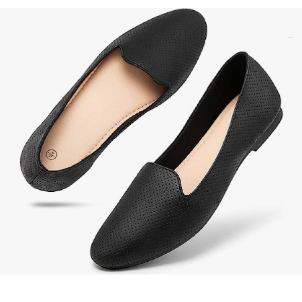 Women Ballet Black Flats Shoes Comfortable Slip on Shoes Casual Dress Shoes Slip on Shoes